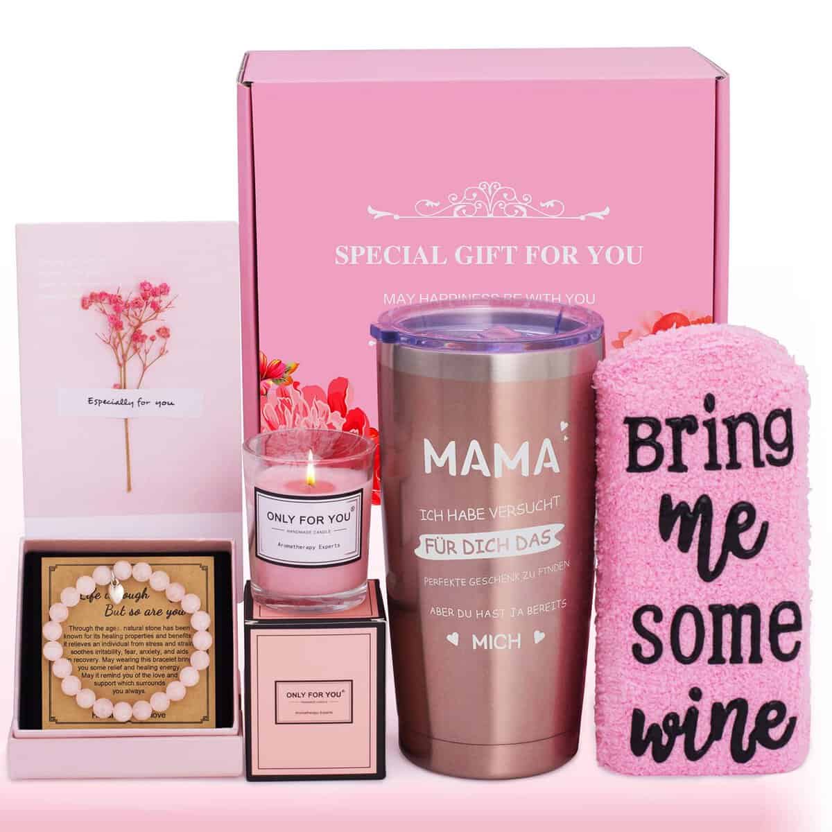 MUJUZE Geschenke für Mama,20oz Edelstahl Tasse Geschenkset Mama Geburtstagsgeschenk Weihnachtsgeschenke Geschenkideen Beste Mama Geschenk,Geschenke für zum Geburtstag Mutter