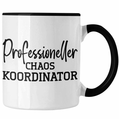 Modetrend – Schwarze Tasse für Chef, cooles Geschenk für den professionellen Chaos-Koordinator, lustige Idee für Väter.