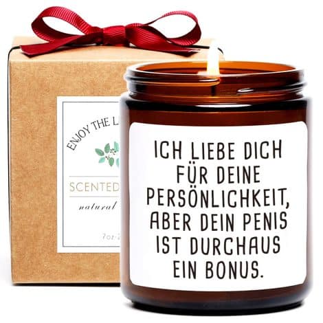 Witziges Geschenk für Freund, Ehemann: “Liebe Deine Persönlichkeit” Duftkerze – Coole und unhöfliche Geschenkidee zum Geburtstag, Jahrestag, Valentinstag für ihn.