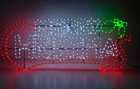 Weihnachtskonzepte® 1,5 Meter Lichterkette Frohe Weihnachten Zeichen mit mehreren LED-Leuchten – Weihnachtliche Seil-Licht-Deko.