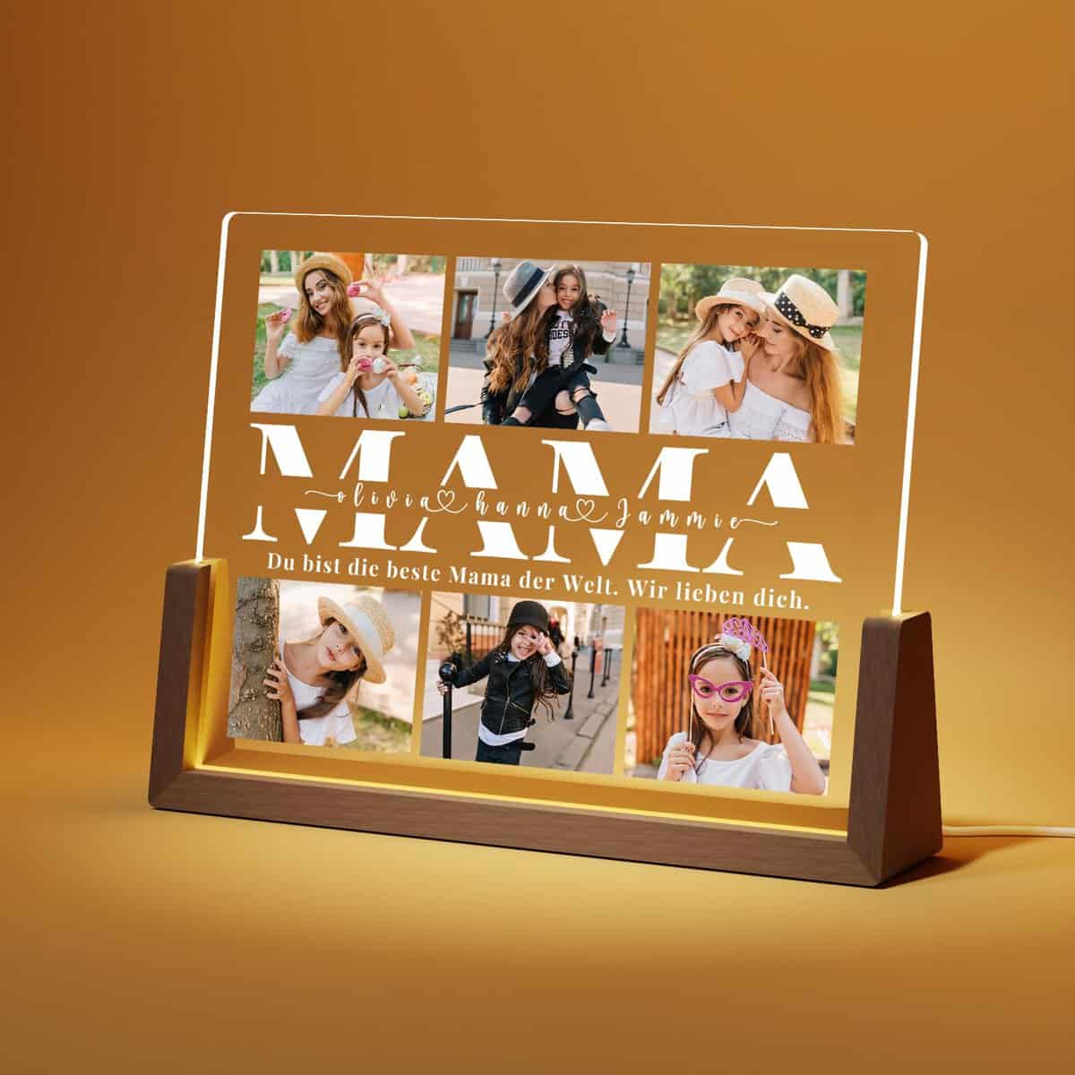 Giftove Personalisierte Geschenke für Mama - Personalisierte Nachtlampe mit Foto - Geschenke für Mama zum Geburtstag, Weihnachten, Muttertag von Tochter und Sohn - Muttertagsgeschenk