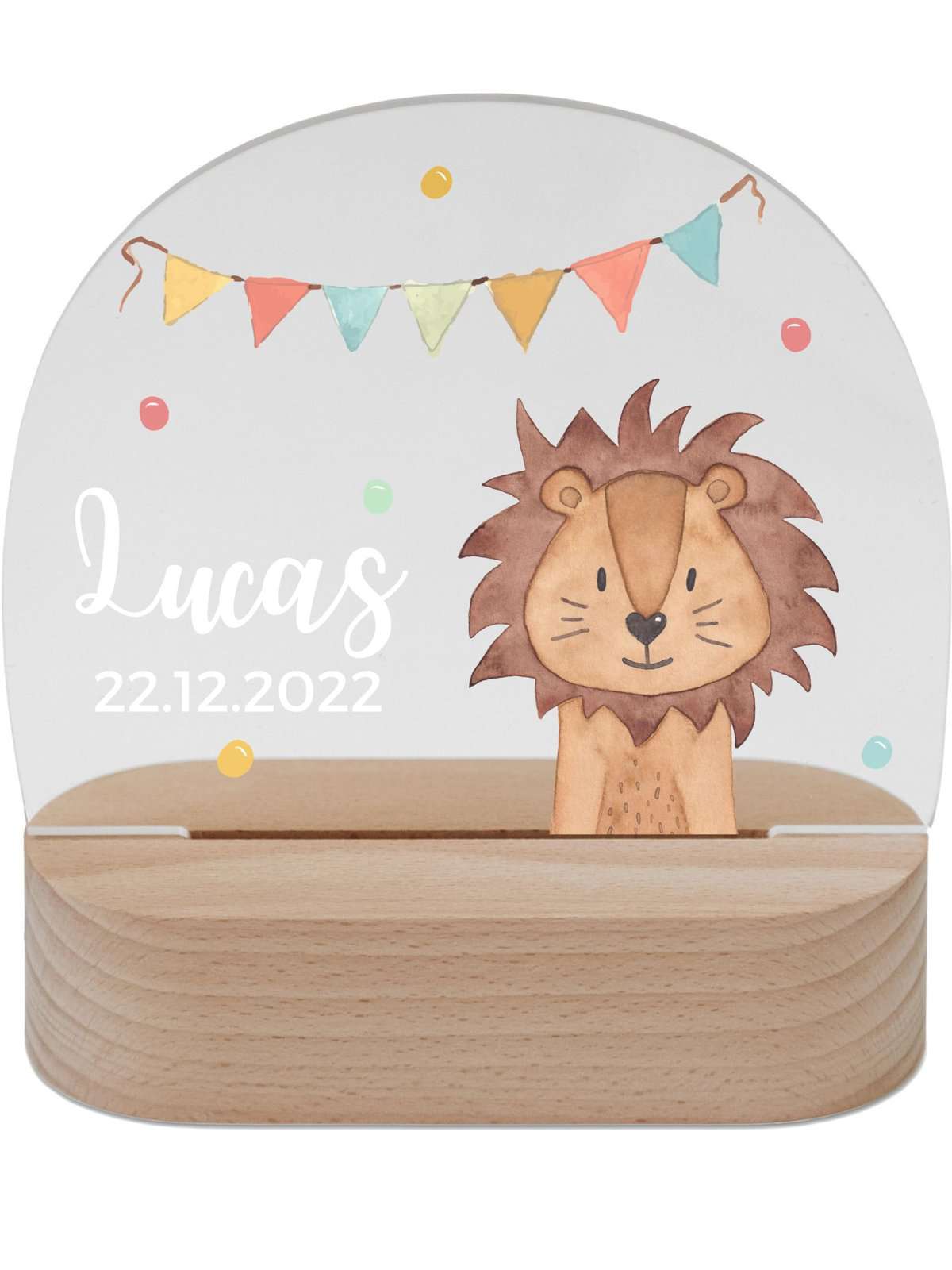 wunderwunsch - Personalisiertes Nachtlicht für Babys - Individuelle Nachttischlampe für Kinder - Personalisierte Geschenke Kinder - Babygeschenk - Geschenk zur Geburt