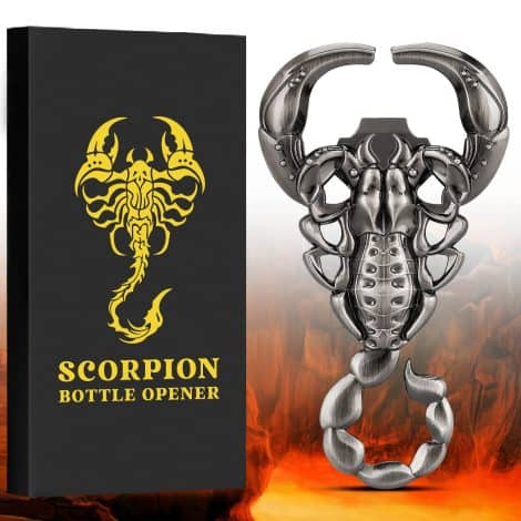 Skorpion-Bierflaschenöffner aus Silber, personalisiertes Geschenk für Männer zu Weihnachten, Geburtstag und Vatertag.