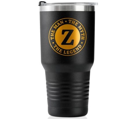 Der Mann die Legende Tasse mit Initialen, personalisierter Edelstahl-Reisebecher für Männer, lustige Kaffeetasse, individuelles Bierglas, einzigartiges Geschenk.