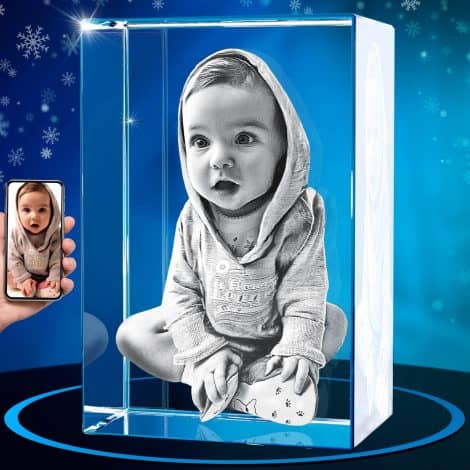 Personalisierte 3D-Glasfoto-Geschenke mit eigenem Bild, Laser-geätztes Bild in rechteckigem Kristall, für Mama, Papa, Männer, Frauen.