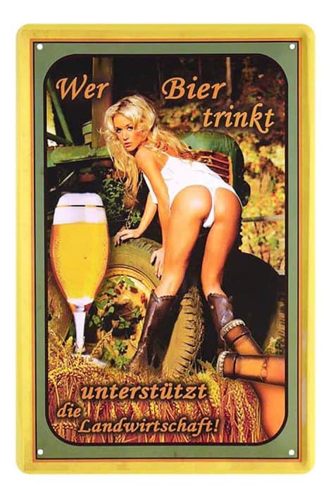 Biergenießer-Blechschild: Lustiger Spruch, Retro Deko für Küche, Bar, Biergarten, Werkstatt und Kneipe! – 20x30cm