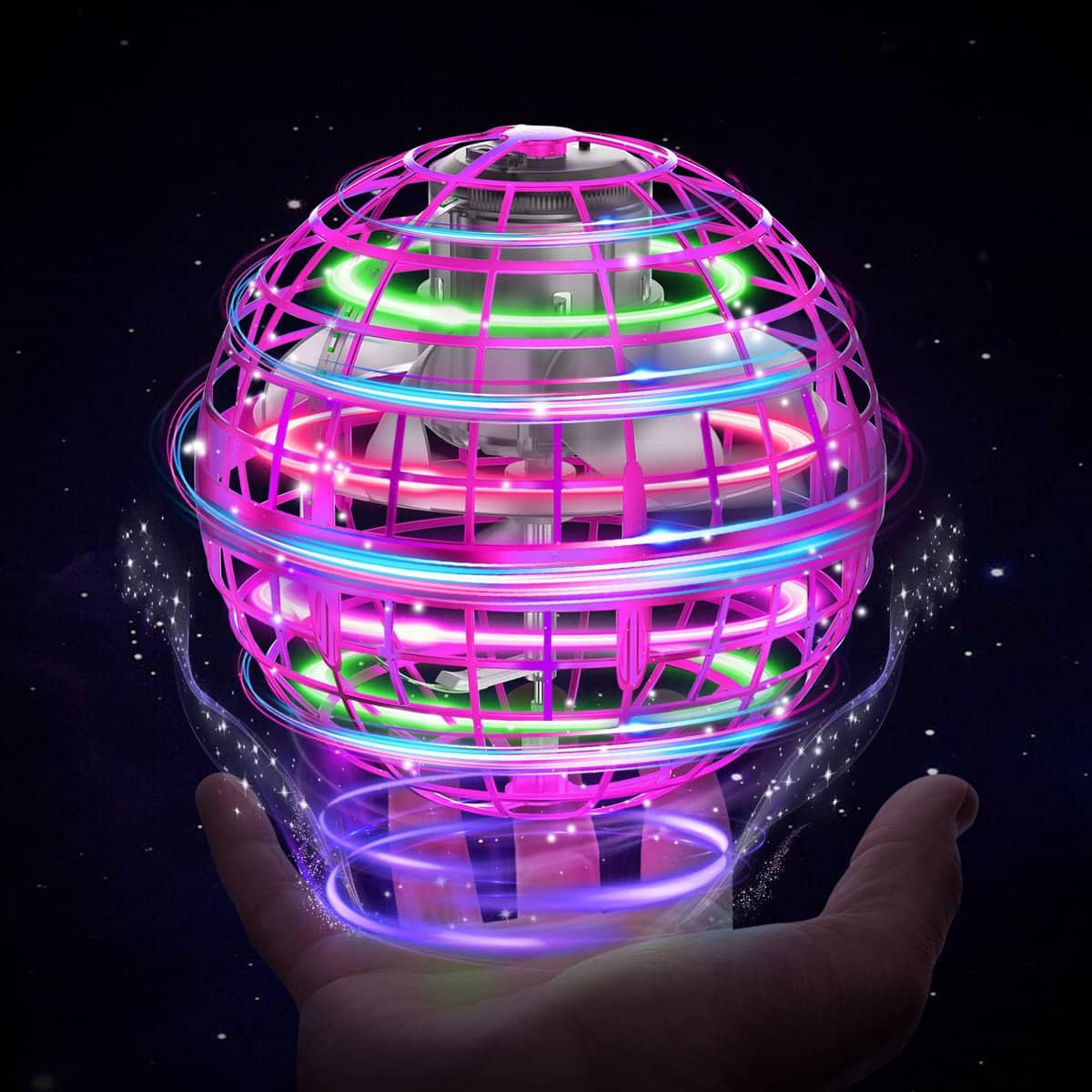 XINHOME Fliegender Ball, Flying Ball mit Led-Beleuchtung, Fliegender Ball Drohne Flying Orb Ball Hover Toy Geschenke für Jungen Mädchen 6-12 Jahre Flying Orb Ball