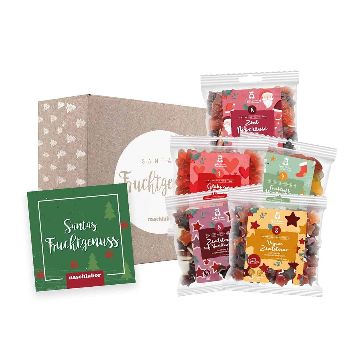 Paket Fruchtsaftbär Weihnachten 5 x 150 g | hochwertige Fruchtgummis | süße Geschenke zu Weihnachten