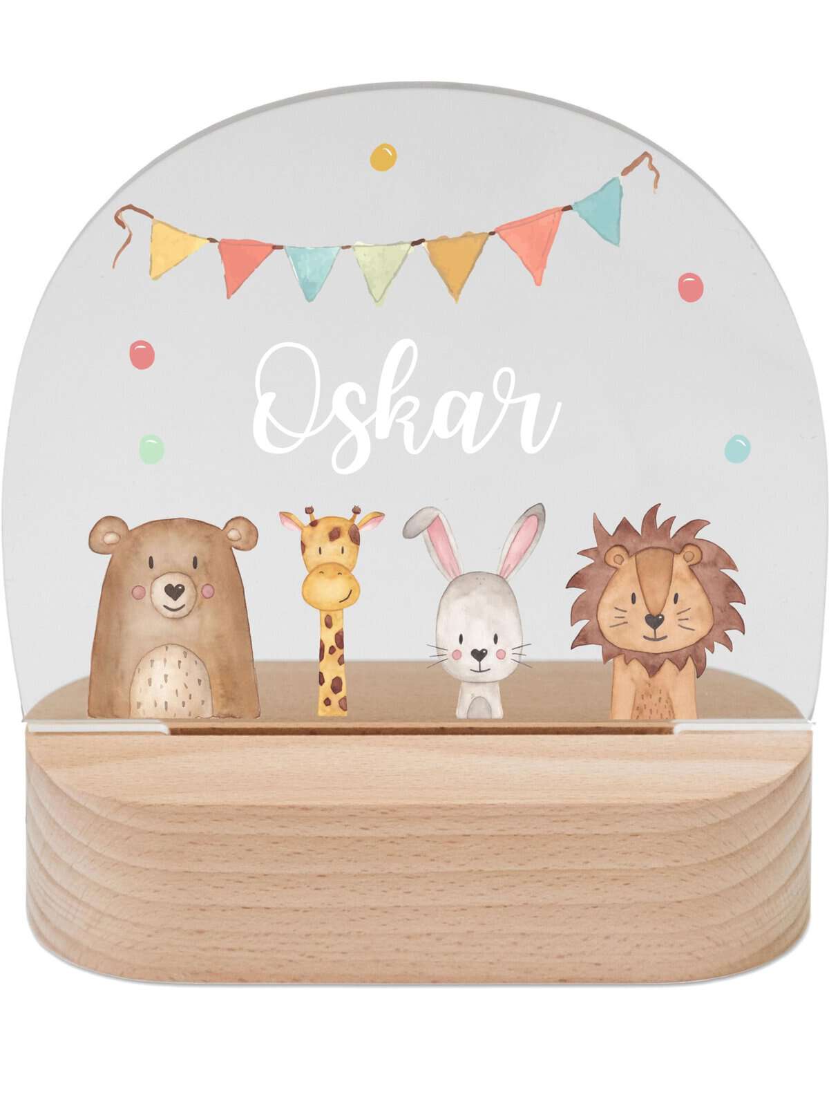 wunderwunsch - Personalisiertes Nachtlicht für Babys - Individuelle Nachttischlampe für Kinder - Personalisierte Geschenke Kinder - Babygeschenk - Geschenk zur Geburt