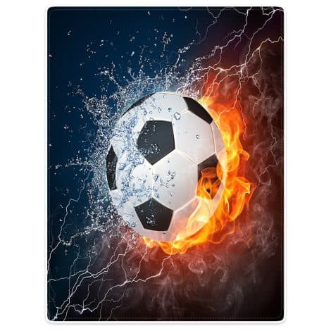 YISUMEI Soccer Fußball Flanell Fleecedecke 150×200 cm, sanft und flauschig für dein Bett.