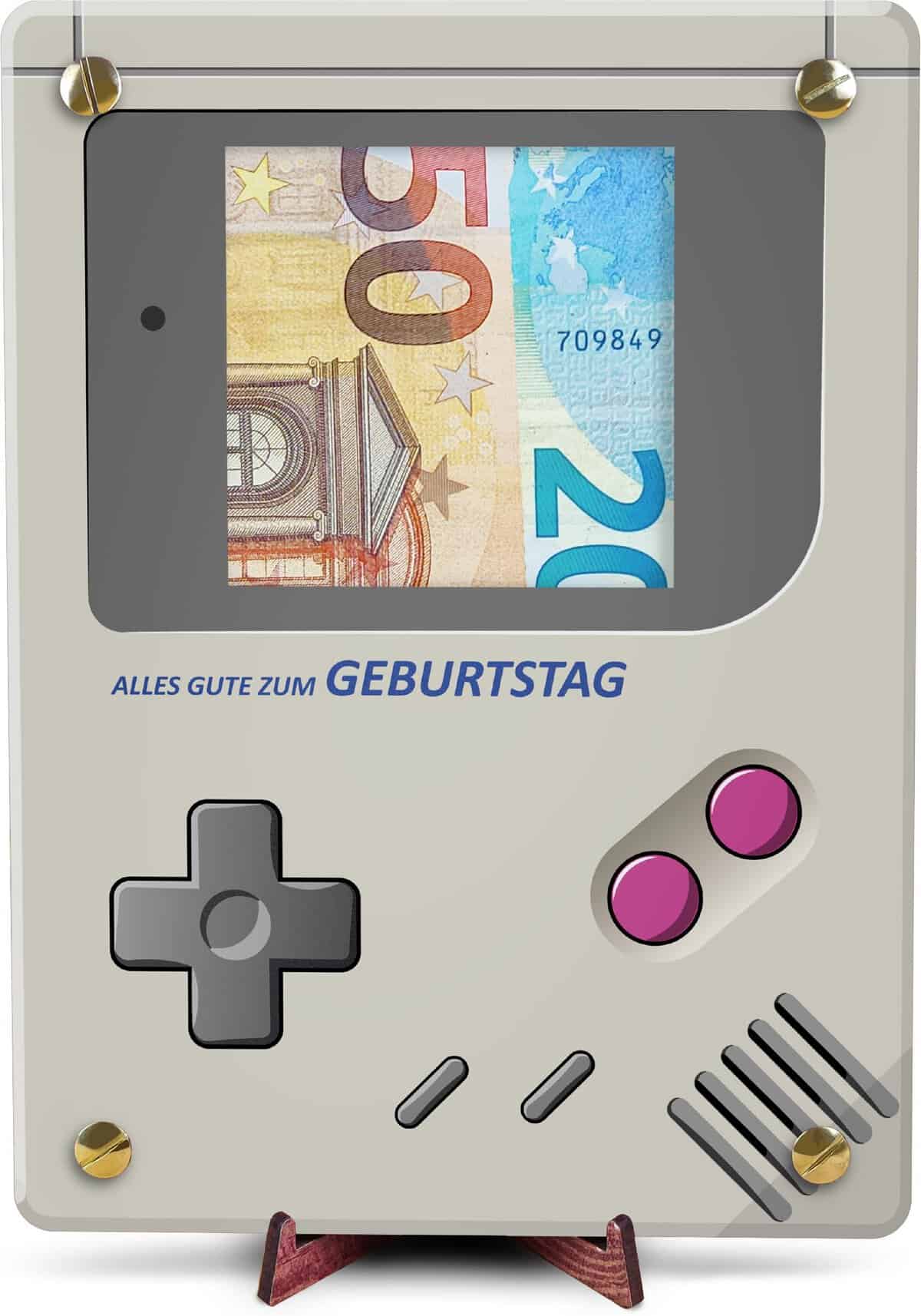 Retro Konsole - XL Geldgeschenk aus Holz inkl. Ständer | Gaming Deko, Retro Spielekonsole, Geschenk Junge, Geschenke für Männer, Gaming, Gaming Geschenkideen, Zocker Geschenk, Geldkarte