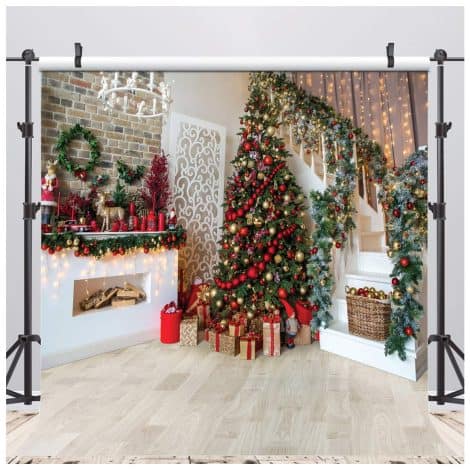 AIIKES Weihnachts-Hintergrund für Fotostudio-Dekoration – perfekt für Weihnachtsfeiern und Porträtaufnahmen.