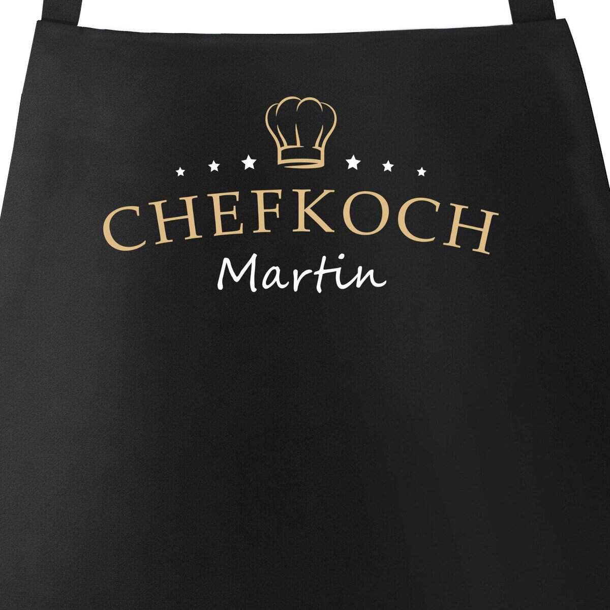 SpecialMe® Küchen-Schürze eigener Name Schriftzug Chefkoch individualisierbar Kochschürze Männer personalisierte Geschenke schwarz Unisize