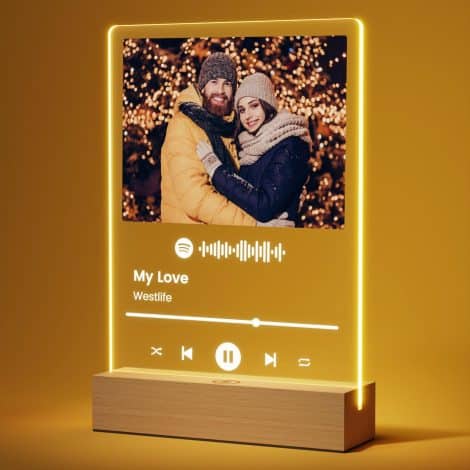 Spotify Lampe aus Acrylglas: Persönliches Geschenk für Frauen, Männer, Beste Freundin zu Weihnachten, Geburtstag – Jahrestag.