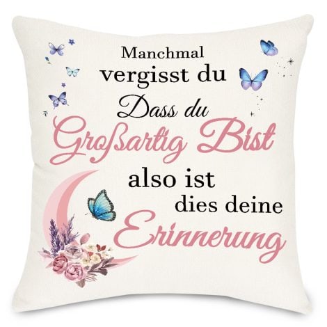 Lightzz Geschenkset für Frauen – Inspirierende Freundschaftsgeschenke, Kissenbezug mit Taschen (45 x 45 cm), ideal für Freundinnen, Schwestern und Kolleginnen.