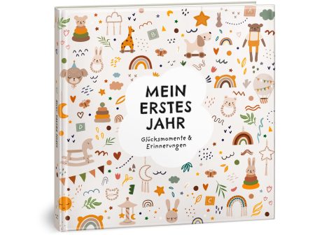 Baby-Tagebuch für das erste Jahr – Einzigartiges Geschenk zur Geburt – Boho-Spielsachen für Mädchen & Jungen.