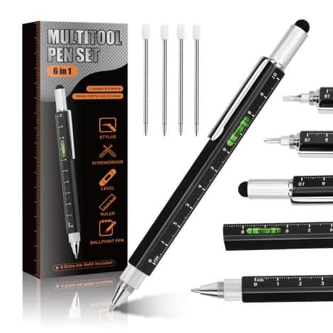 Multifunktionsstift mit coolen Gadgets – ideales Geschenk für Männer zum Geburtstag, für Ehemann, Opa, Ingenieur und Heimwerker.