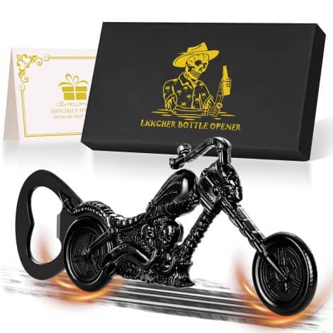 LKKCHER Personalisierte Geschenke: Totenkopf Motorrad-Flaschenöffner, perfekt für Vatertag, Geburtstag oder als Geschenk für Männer.