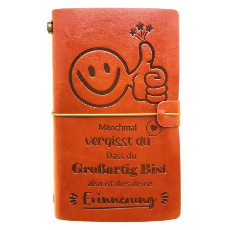 Geschenksets für Männer und Frauen mit inspirierendem personalisiertem Leder-Tagebuch. Perfekt zum Geburtstag oder Weihnachten.