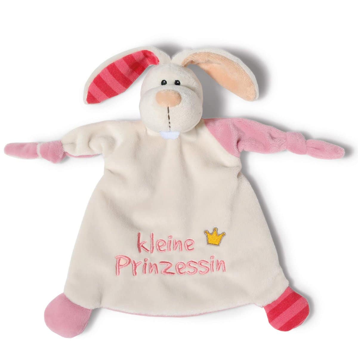 NICI Schmusetuch Hase ‚Kleine Prinzessin´ 25x25 cm – Hase Schnuffeltuch ab 0+ Monaten – Hase Kuscheltuch für Babys & Kleinkinder – Baby Kuscheltier / Schnuffeltuch – Schmusetuch für Mädchen – 40042