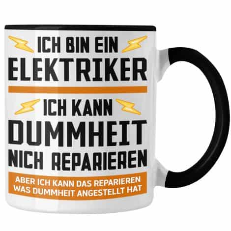 Trendation – Tasse für Männer, perfekte Geschenkidee für Elektriker und Elektroniker (schwarz).