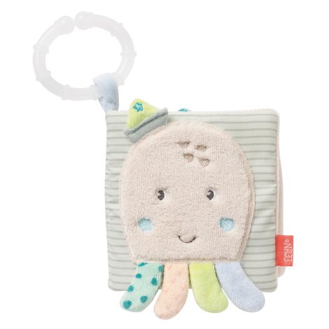 Fehn Meeresbuch Oktopus – Stoffbuch mit kuscheligen Meerestier Motiven – Quietsche, Raschelpapier und Spiegel – für Babys ab 0+ Monaten.