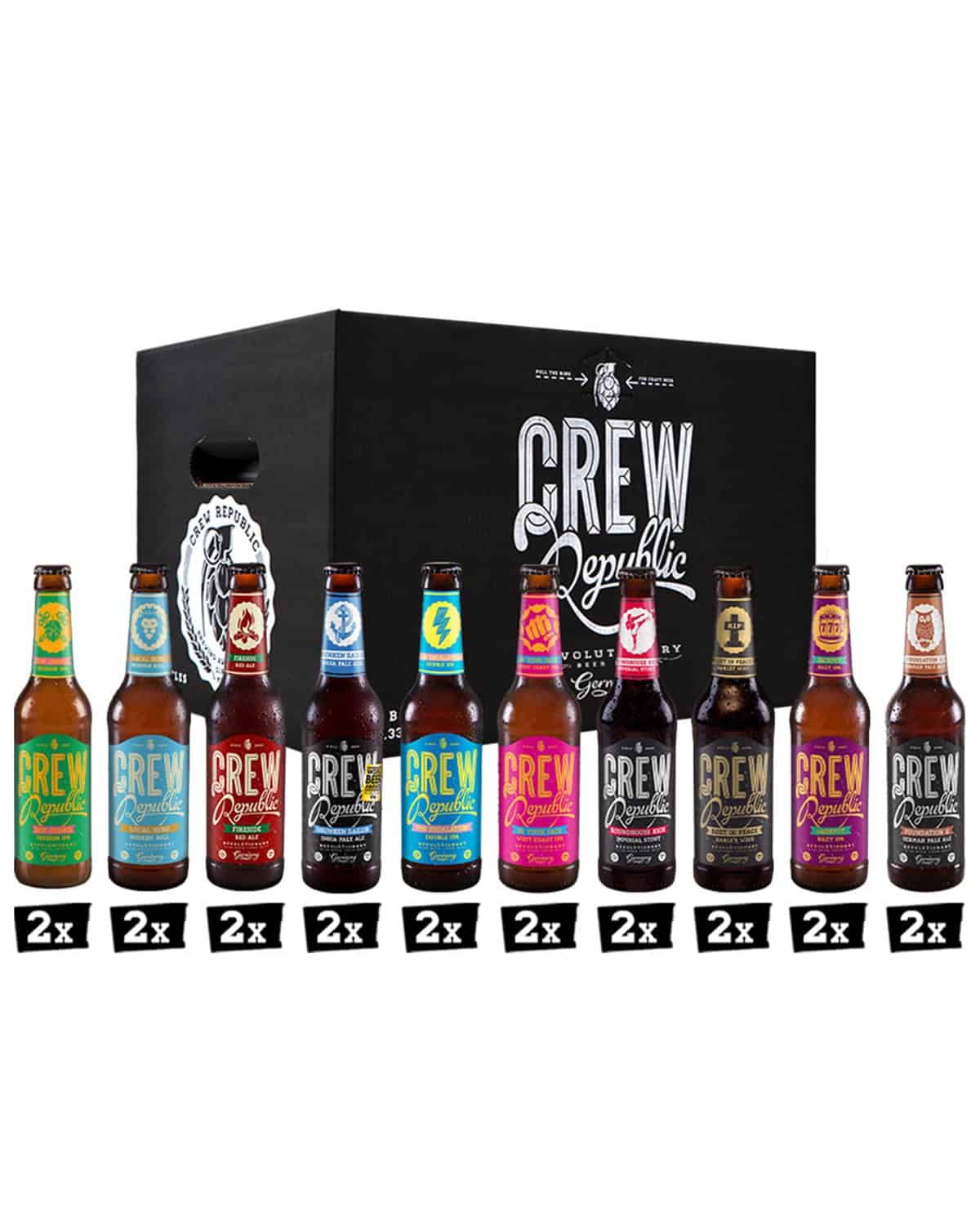 CREW REPUBLIC Craft Bier Brewers Mix Probierset (20x 0,33l) | World Beer Awards Gewinner | Gebraut in Bayern | Geschenke für Männer | inkl. 1,60€ Pfand