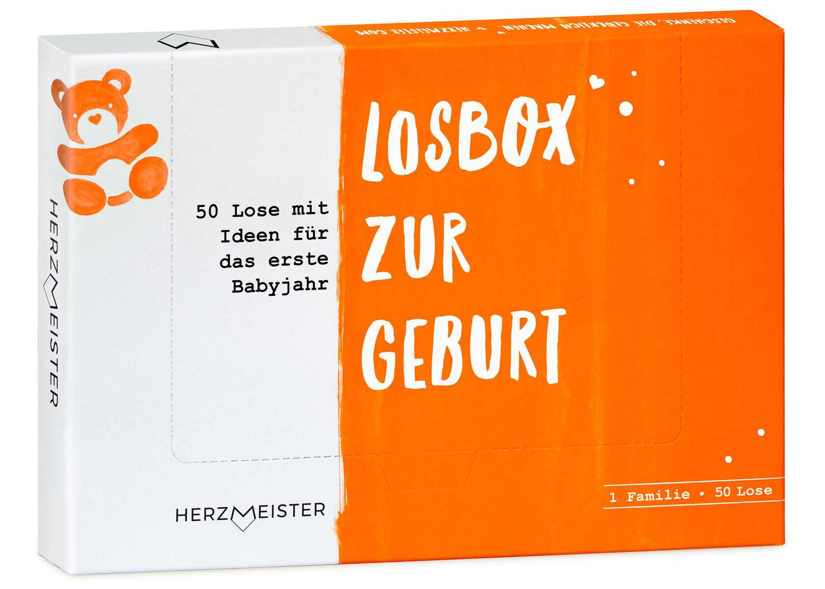 Losbox zur Geburt - Das Geschenk zur Geburt für Mama, Papa & Baby I 50 Lose mit wundervollen Ideen für das erste Jahr I Geschenk zur Geburt für Mädchen & Jungen und Geschenkidee für werdende Eltern