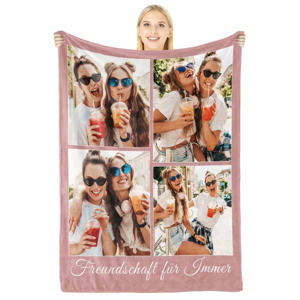 Personalisierte Geschenke für Frauen Freundin Schwester, Personalisierte Decke mit Foto, Fotogeschenke für Sie Paare zur Jahrestag Weihnachten Geburtstag, Geburtstagsgeschenk Ideen