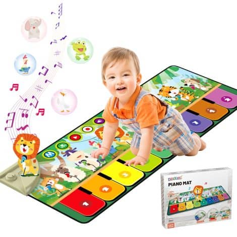 Rodzon Baby Spielzeug, Musikmatte Kinder mit 19 Liedern & 10 Tieren, Klaviermatte für Kinder (1-4 Jahre) – tolles Geschenk!