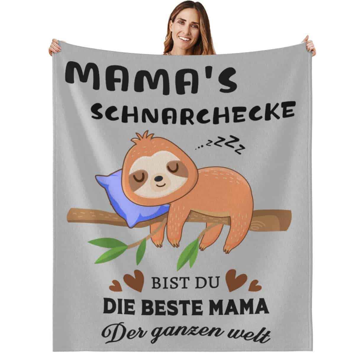 BSGIFT Geschenke für Mama Faultier Decke für Mama Geburtstagsgeschenk für Mama Kuscheldecke Flauschig Decke Geburtstagsgeschenk für Mama Beste Mama Geschenk Sofadecke 150x130cm