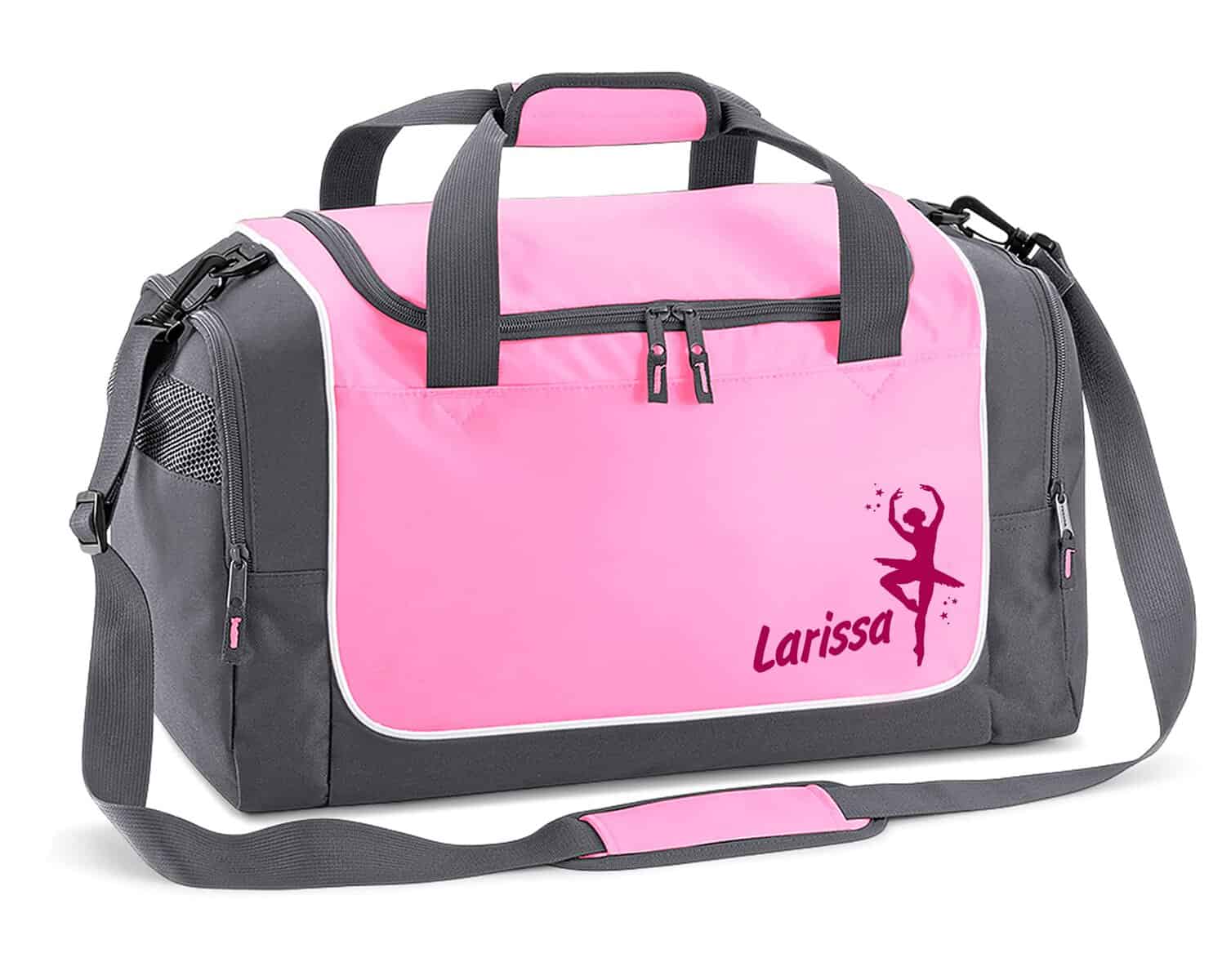 Sporttasche mit Name | Ballett ROSA | personalisierbar individuell Bedruckt Geschenk Mädchen Frauen Ballerina Tänzerin kleine Reisetasche Schulsport Geschenk Schulanfang