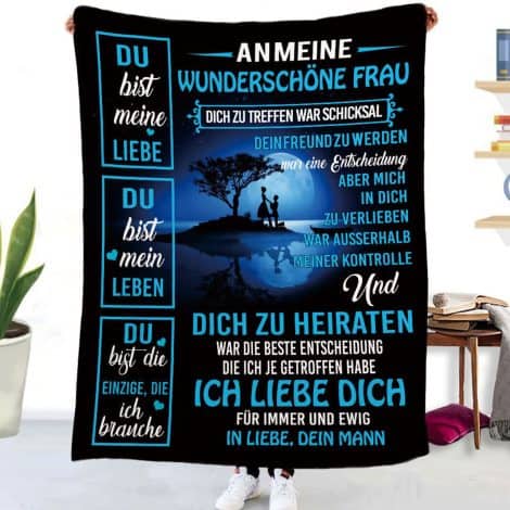 Flauschige, personalisierte Flanelldecke mit positiver, ermutigender Nachricht. Perfektes TV-Decken-Geschenk zum Hochzeitstag, Valentinstag oder Geburtstag. 150×200 cm.