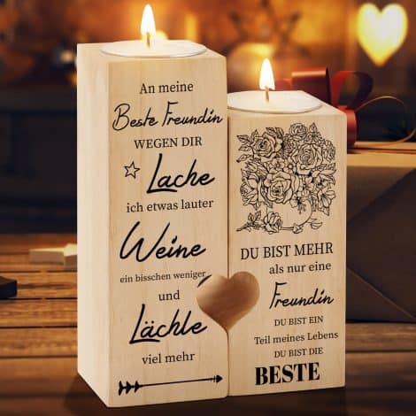 Geschenkideen für Freundin: PRSTENLY Kerzenständer, perfekt für Geburtstag, Hochzeit, Weihnachten. Freundschaftsgeburtstagsgeschenke.