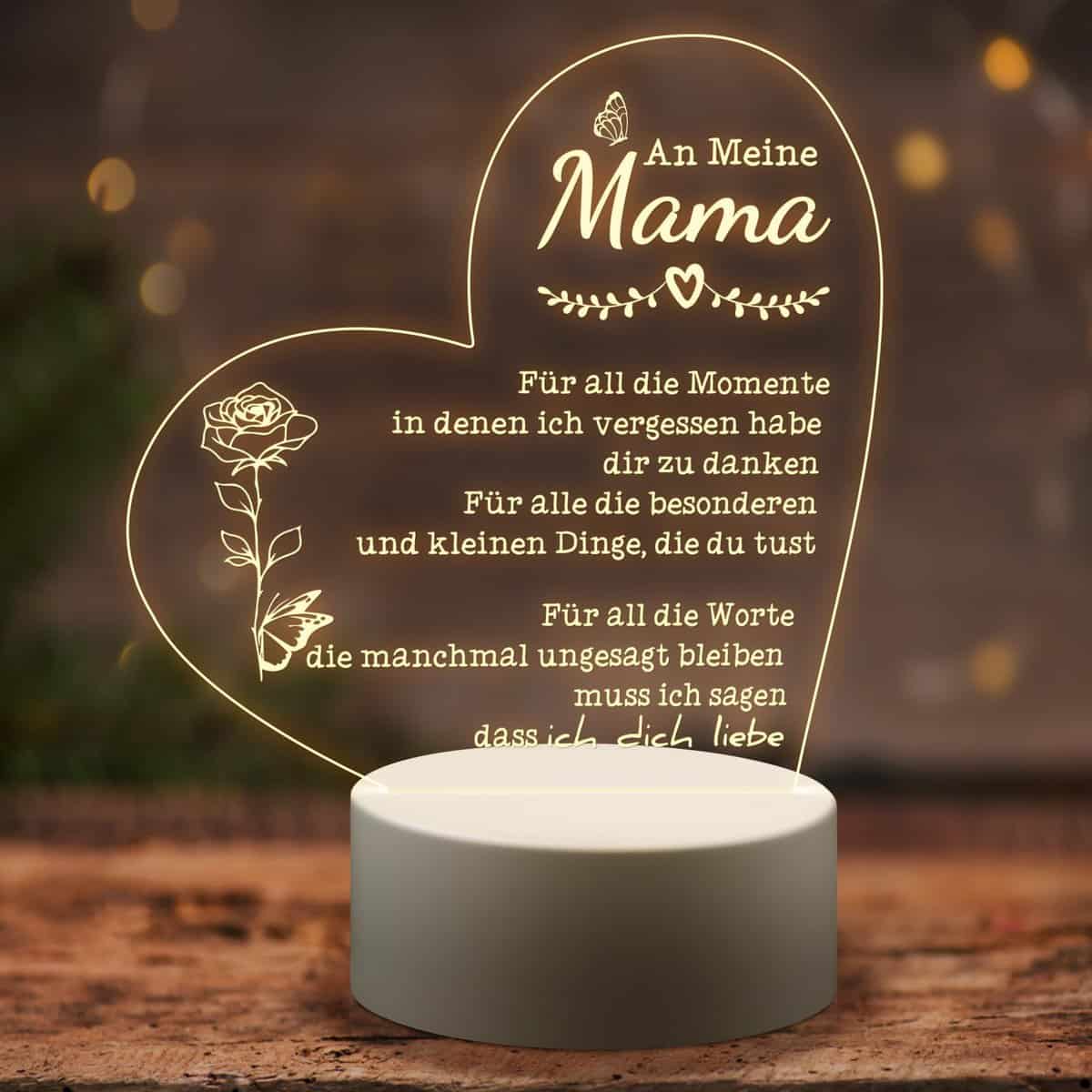 Welsky Muttertagsgeschenk Geschenke Für Mama - Geburtstagsgeschenk Für Mama Acryl LED Nachtlicht - Muttertag Weihnachtsgeschenke Geschenke Für Mama Zum Geburtstag-5