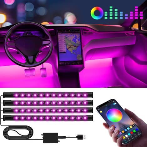 Winzwon LED Auto Innenlicht, cooles Geschenk, stylische Ambientebeleuchtung, Autozubehör, tolles Accessoire für Deko.