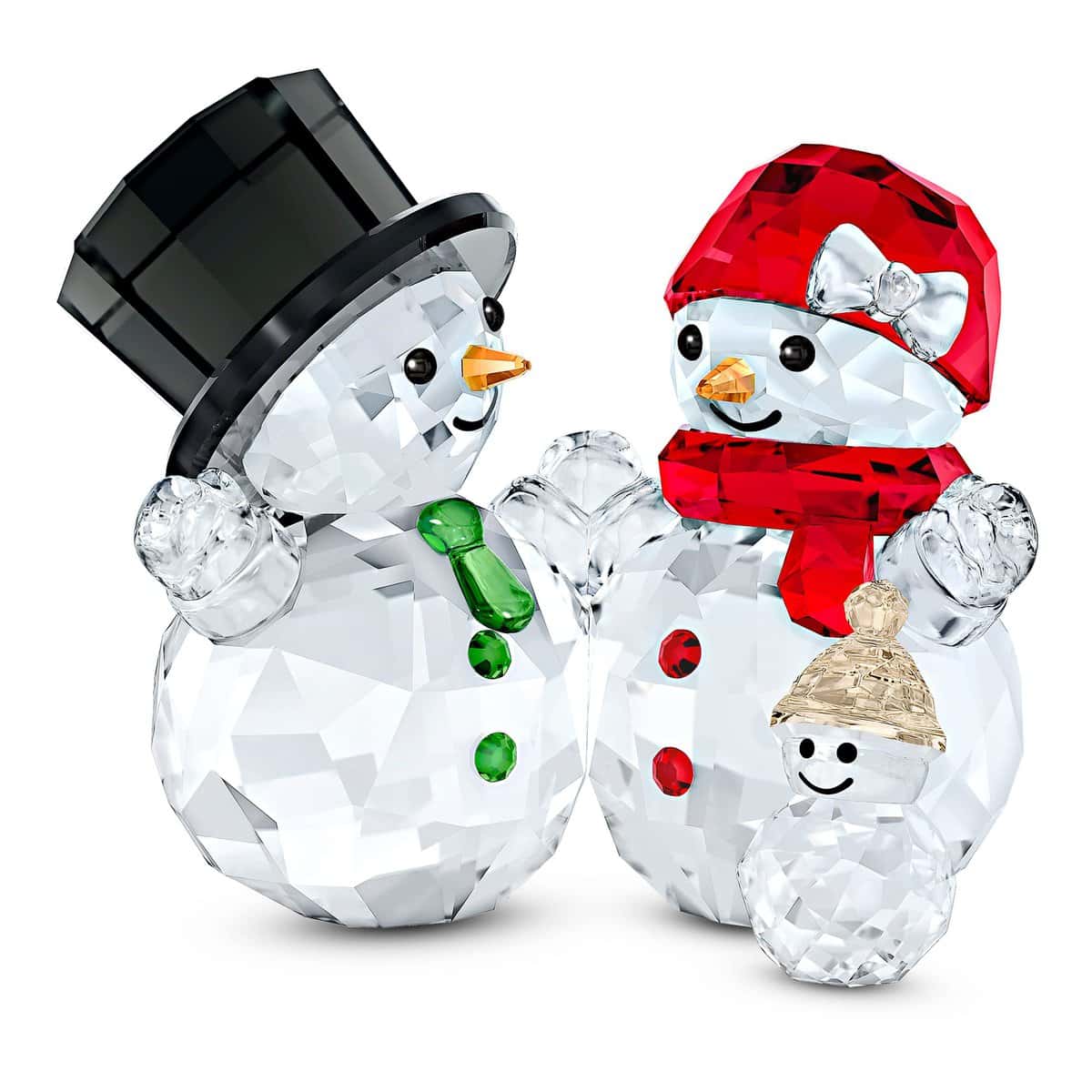 Swarovski Schneemannfamilie, Weihnachtliche Dekoration mit Strahlenden Swarovski Kristallen