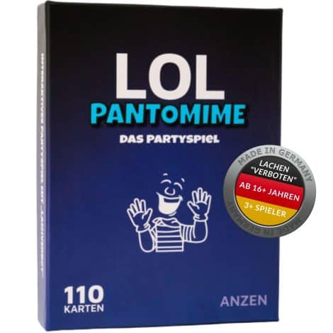 LOL Pantomime – Kein Lachen erlaubt | Party-Game für Erwachsene | Witziges Kartenspiel für Weihnachten | Gesellschafts- und Silvesterspiel 2023 & Mitbringsel & Geschenkgedanke.