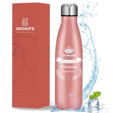 Weihnachts- und Geburtstagsgeschenke für Frauen: personalisierte, lustige Edelstahl-Thermosflasche (500ml) für Freundinnen, Schwestern, Ehefrauen und Kolleginnen.