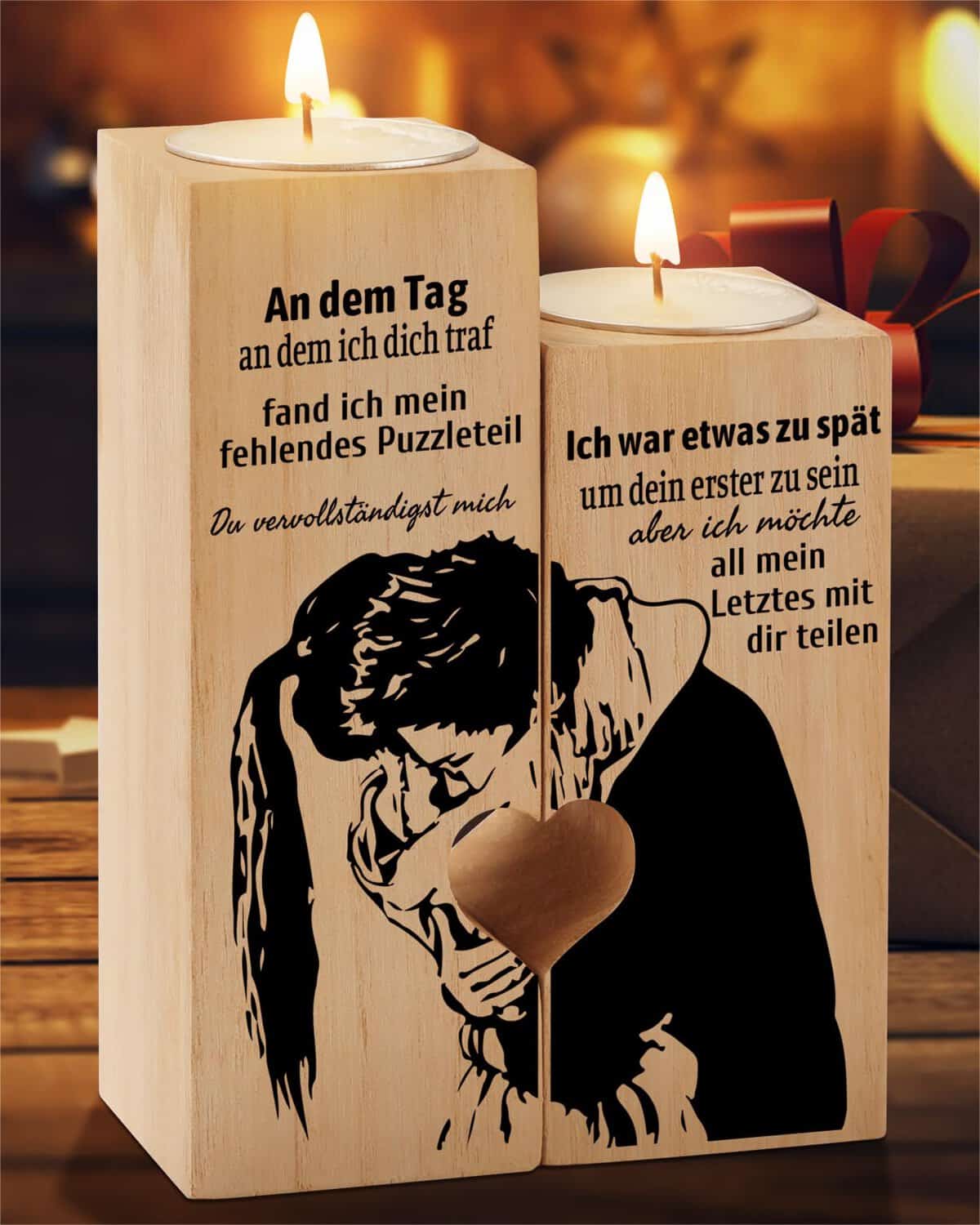 PRSTENLY Jahrestag Geschenk für Ihn Sie, Kerzenständer mit Ich Liebe Dich, Partner Geschenke, Hochzeitstag Valentinstag Weihnachten Jahrestag Geschenke für Freundin Männer Frau Ehefrau