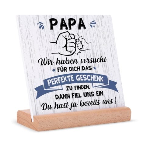 Personalisierte Holzschilder für Papa, perfekt als Weihnachtsgeschenke von Tochter oder Sohn. Ideal für Geburtstag oder Dekoration.