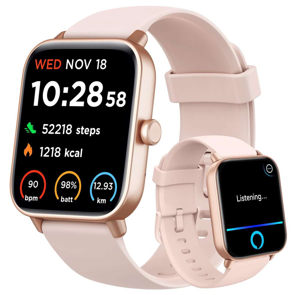 Gydom Smartwatch Damen mit Telefonfunktion Alexa Integriert 1.8" Fitnessuhr 100+ Sportmodi, SpO2, Herzfrequenz, Stress, Schlafmonitor,100 Zifferblätter, Gehen, Laufen Auto Erkennung2, Rosa