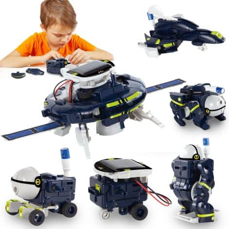 6-in-1 Sonnenenergie-Roboter Experimentier-Set für Kinder ab 8-12 Jahren – tolles Geschenk zum Geburtstag oder Weihnachten.