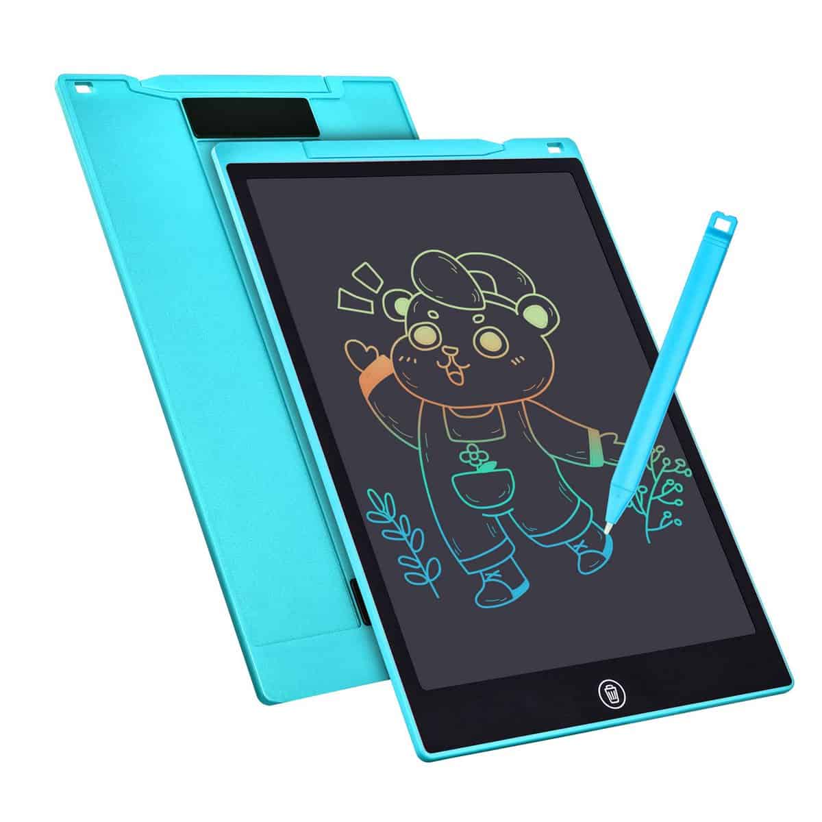 Bunte LCD Schreibtafel 12 Zoll，LCD Writing Tablet Elektronischer Tablette Grafiktablet Digitaler Drawing Pad，Kinderspielzeug FÜR 3-12 Jahre Alte Mädchen (Blau)