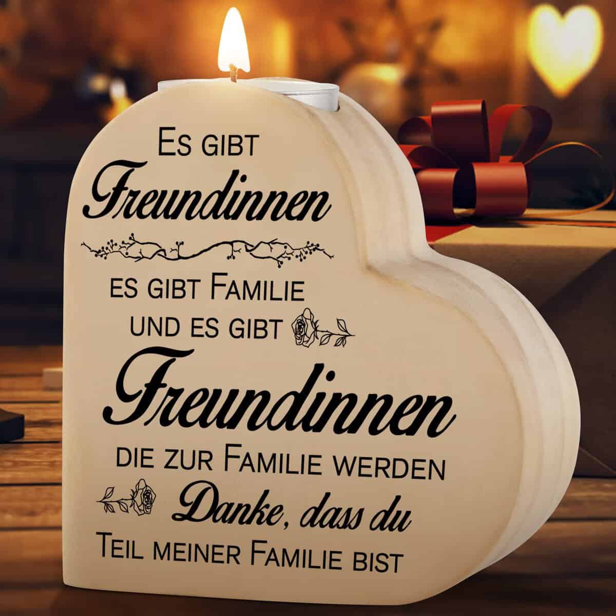 PRSTENLY Geschenke für Freundin, Kerzenständer Mit Spruch Geschenk Ideen Freundin Geburtstag Hochzeitstag Weihnachten, Geburtstagsgeschenk für Beste Freundin Freundschaft, Freundinnen Geschenkideen