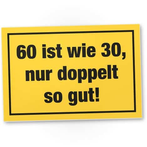 Vielen Dank! 60 – 30 x 20 cm Schild – Partydekoration und Geschenkidee zum 60. Geburtstag.