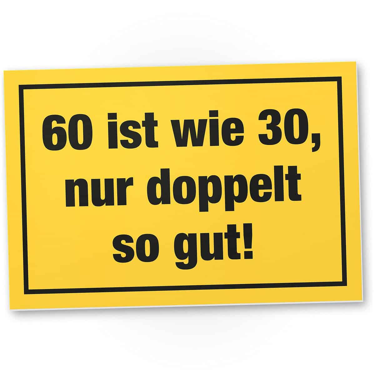 DankeDir! Sechzig - 30 x 20 cm Schild - Geburtstagsdeko Geburtstagskarte Geschenkidee Partydeko Jubiläum - Geschenk 60er Männer & Frauen 60. Geburtstag Geburtstagsgeschenk 60 Jahre