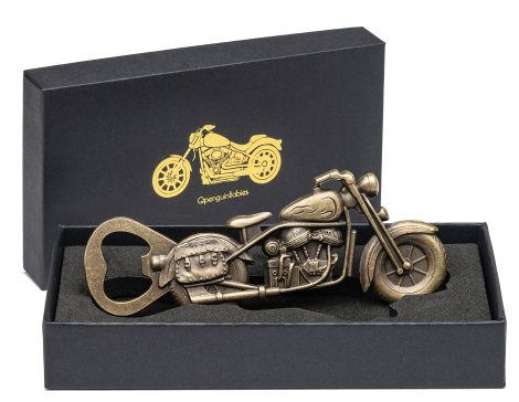 Biker Bier Geschenkset, Retro Motorrad Flaschenöffner, perfektes Geschenk für Vatertag, Geburtstag, ihn, Vater, Ehemann, Opa, Freund.