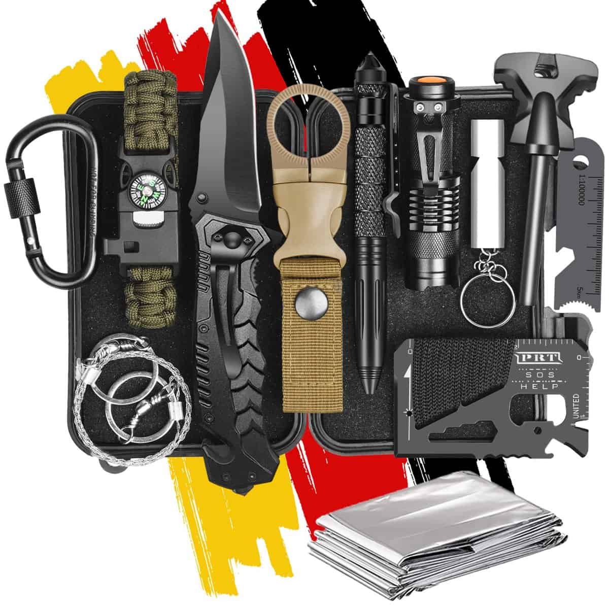 Survival Kit Nikolaus Geschenke für Männer Weihnachten - Coole Geburtstagsgeschenk Ideen für Freund Papa Ehemann Bruder Teenager, Outdoor Survival Ausrüstung für Camping Abenteuer