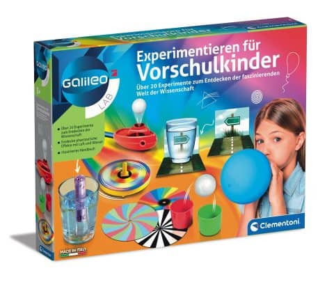 Clementoni Galileo Labor – Experimentieren für Vorschulkinder, 25 Versuche, optische Tricks, ideal als Geschenk, ab 5 Jahren.